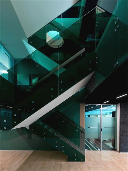MORN Tinted Laminated Glass Handrail with perforation