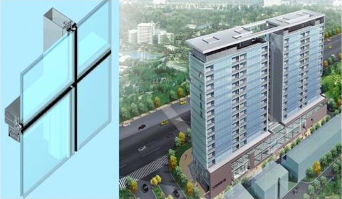 hidden frame curtain wall-insulated glass-morn bm