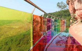Vanceva application in otdoor glass bridge